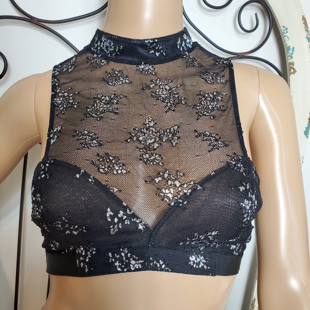 Victoria's Secret silver sparkly bralette large - Picture 2 of 8